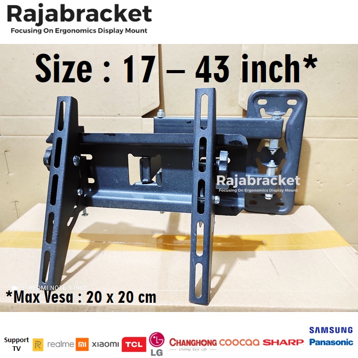 Braket tv | Breket tv | Bracket tv swivel 22 24 27 32 40 inci, Bracket tv Sharp, TCL, Changhong