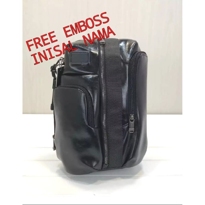 TAS  SMITH 4LPHABRAVO black leather Tvm!* smith leather sling bag