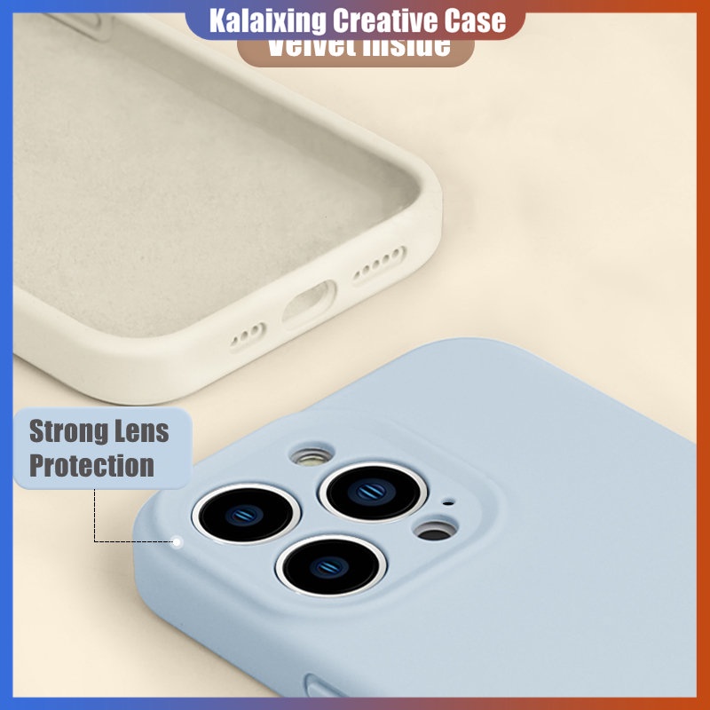 【Dengan Logo】Soft Case Bahan Silikon Velvet Shockproof Untuk iPhone 14 Pro Max 14 Plus 14Pro 14Plus