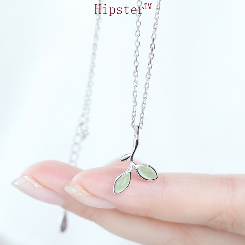 Korean Style Bud Necklace Bracelet Two-Piece Set Mori Style Leaf Series Jewelry Set