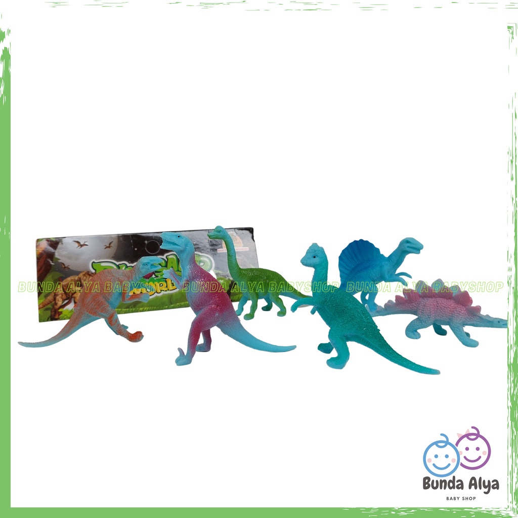 Mainan Dinosaurus World Mini Isi 6 - Mainan Anak Laki - Mainan Edukasi Standar SNI - Mainan Anak Dino