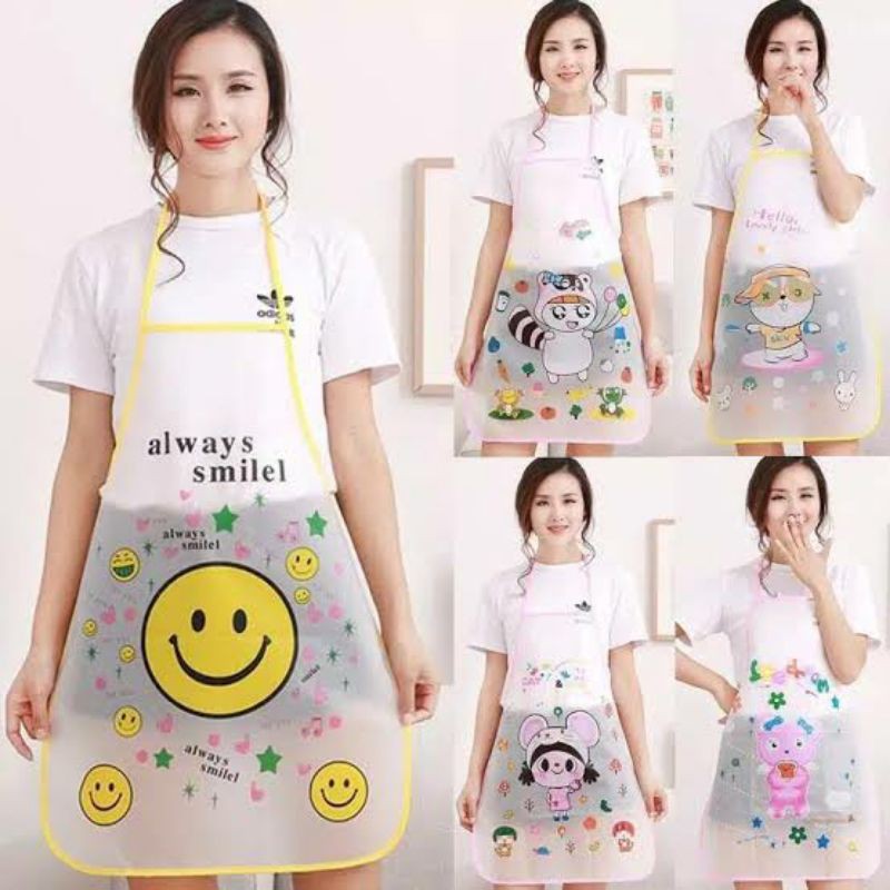 APRON CELEMEK PLASTIK KARAKTER - CELEMEK MASAK WATERPROOF