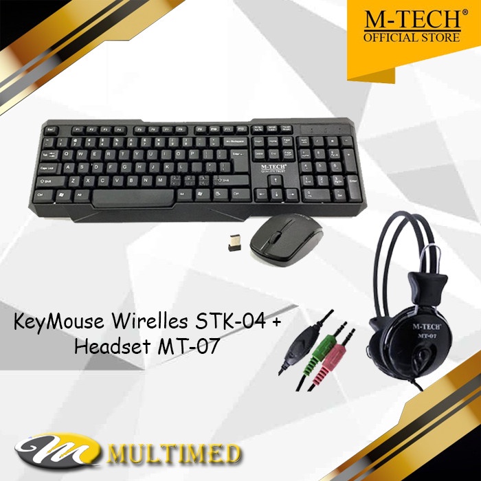 Paket Combo Keyboard Mouse STK 04 + Headset MT 07 Produk By M-tech