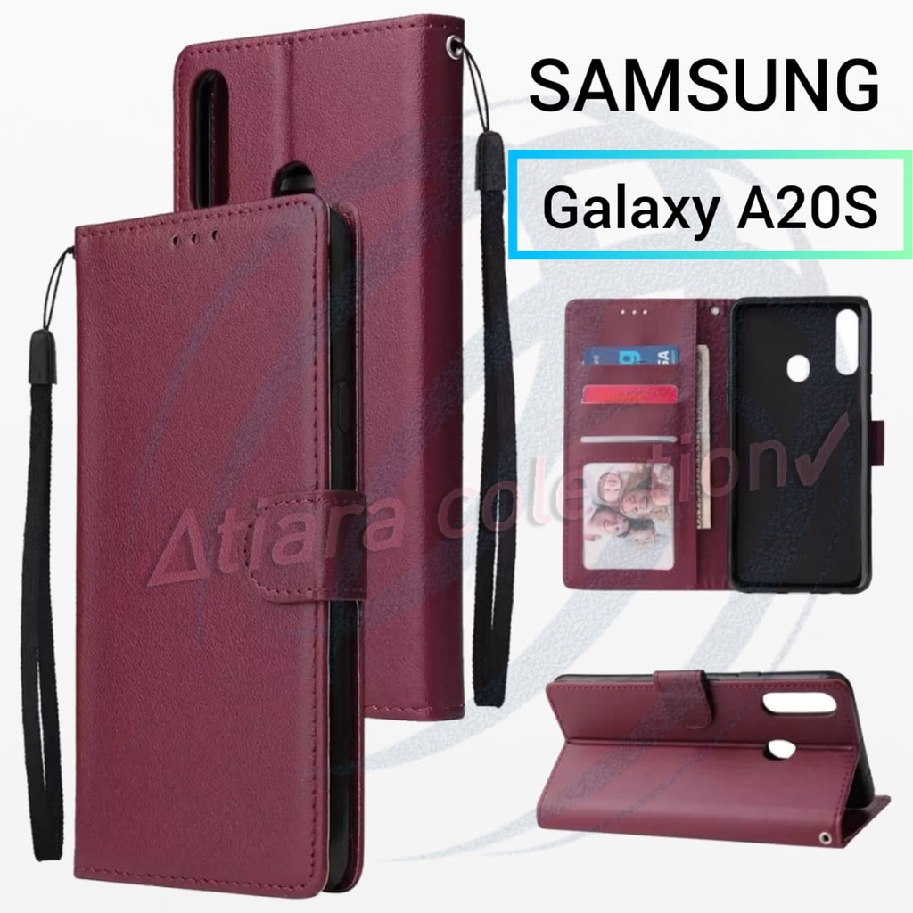 SAMSUNG A20S CASING HP COVER HP UNTUK SAMSUNG A20S LEATHER FLIP CASE PREMIUM DOMPET HP CASE KULIT