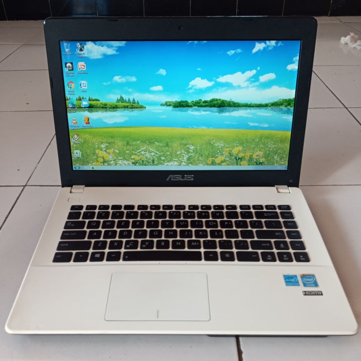 Asus X451C Warna Putih Laptop Second Bekas Murah HDD 500GB RAM 2GB Intel Celeron 1007U Zoom Webcam