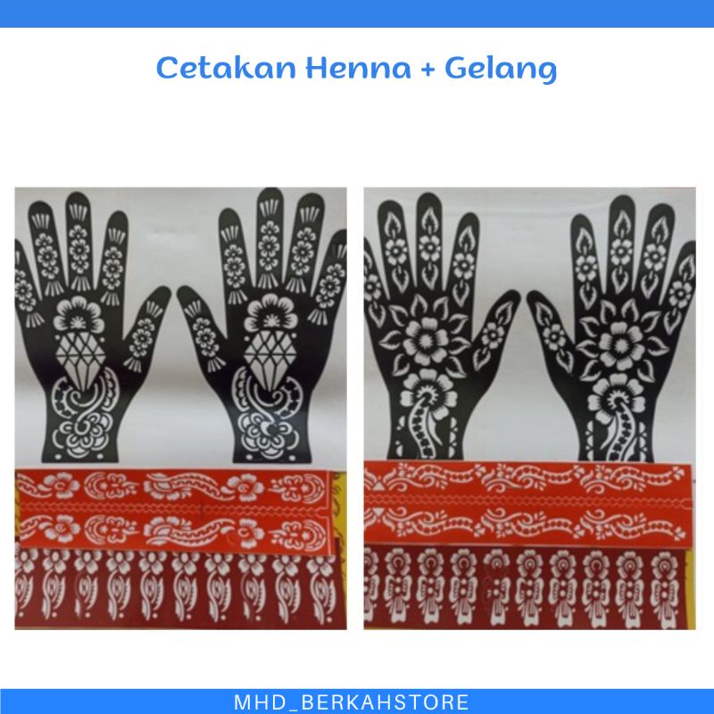 Stiker Cetakan henna tangan + gelang [limited edition]