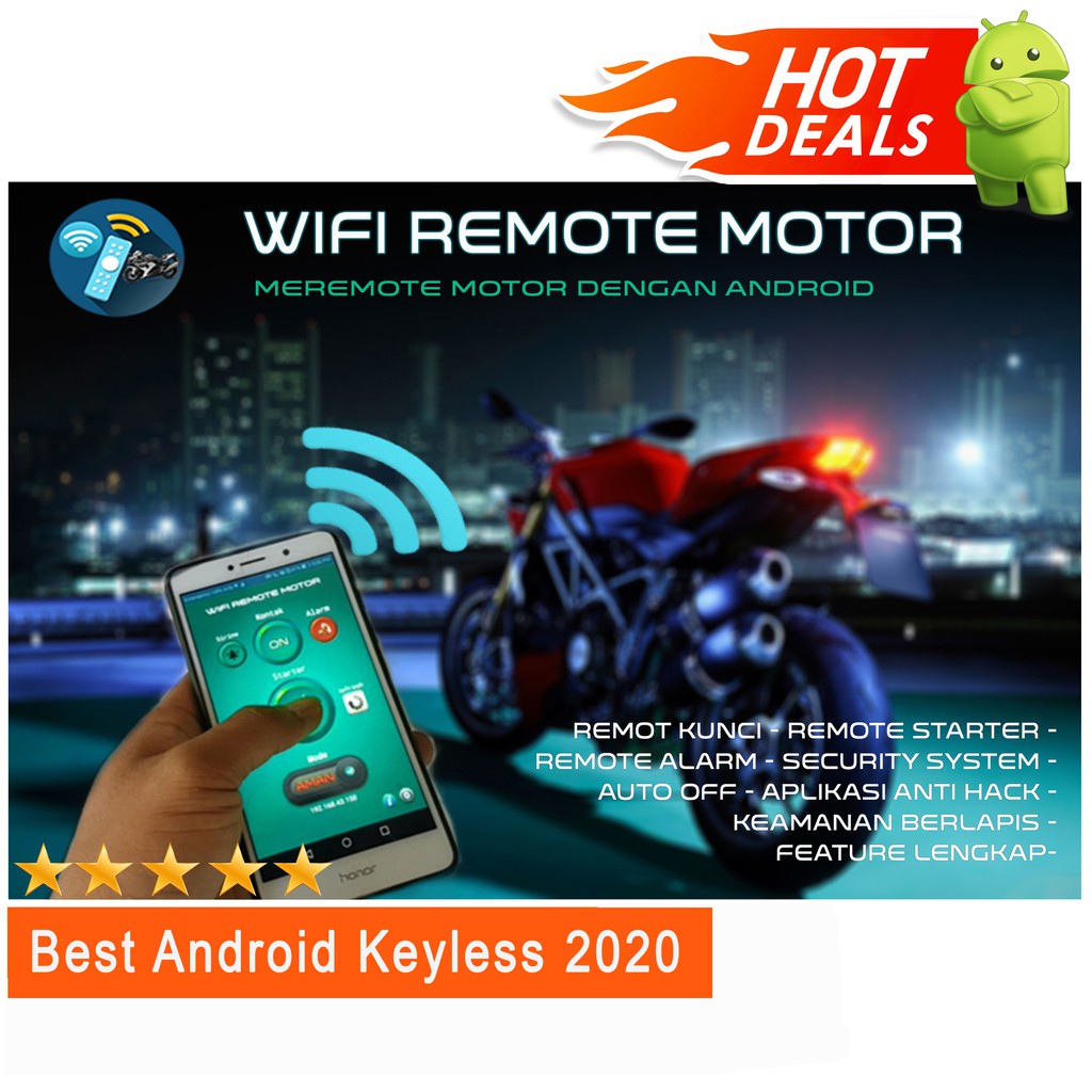 Wifi Remote Motor Android Alarm Keyless Motor Android Shopee Indonesia