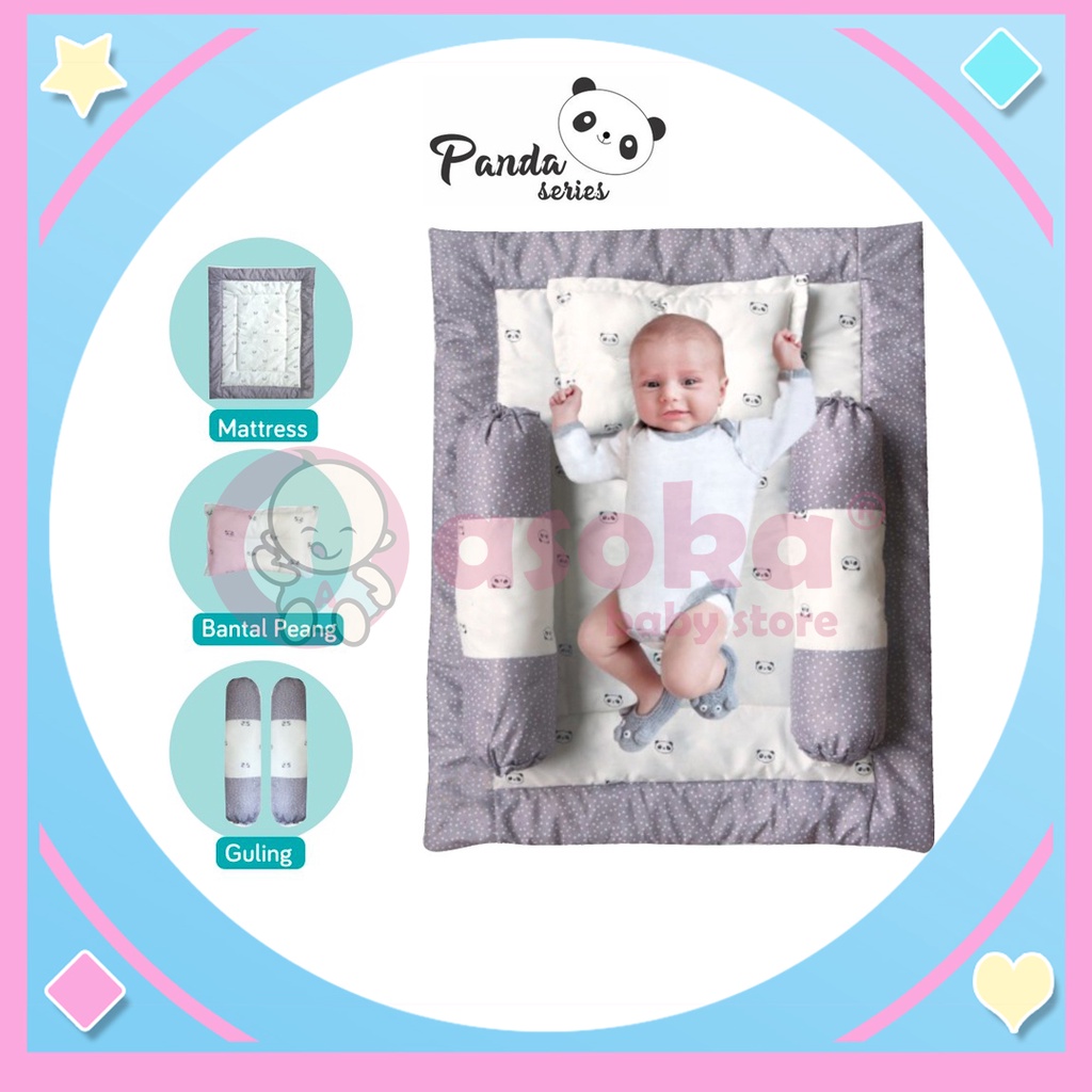 Omiland Matras Bayi + Set Bantal Peang Panda Series OWM3141 ASOKA