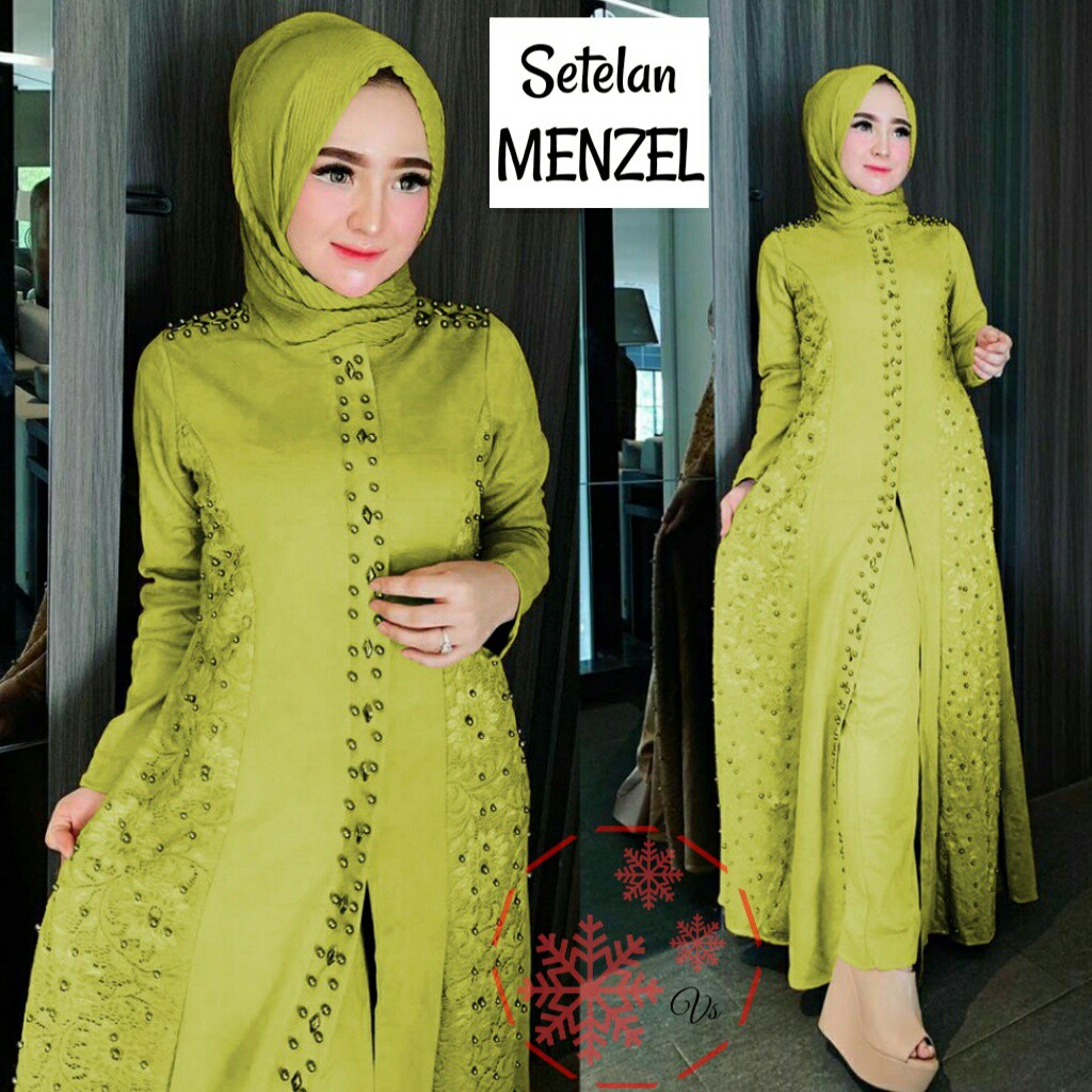 SET MENZEL SETELAN MOSCREPE KOMBI BRUKAT TULANG BUSUI  SIZE JUMBO (L, XL, XXL)