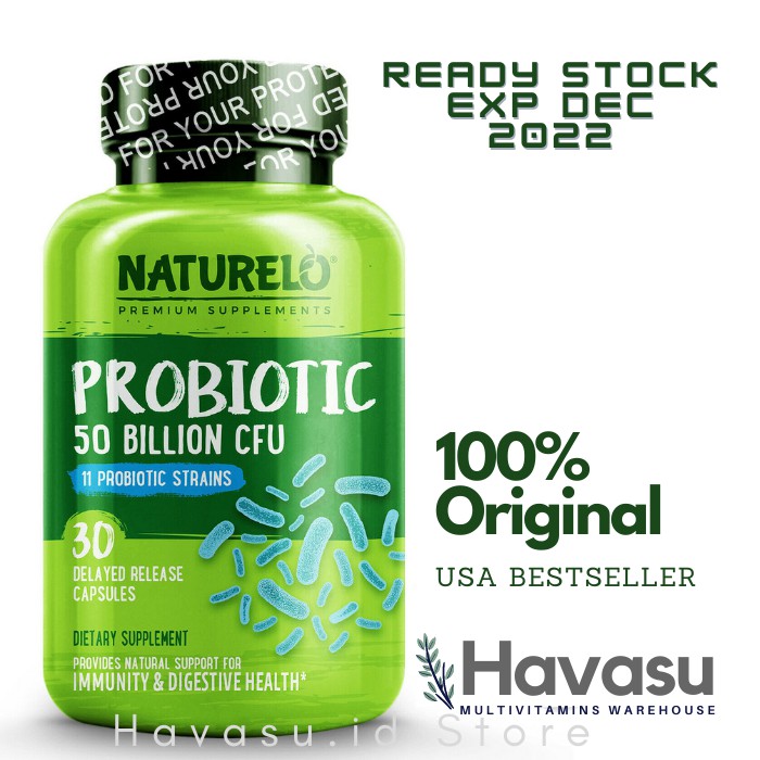 NATURELO - Probiotic for Immune and Digestive Health 30 Caps from USA