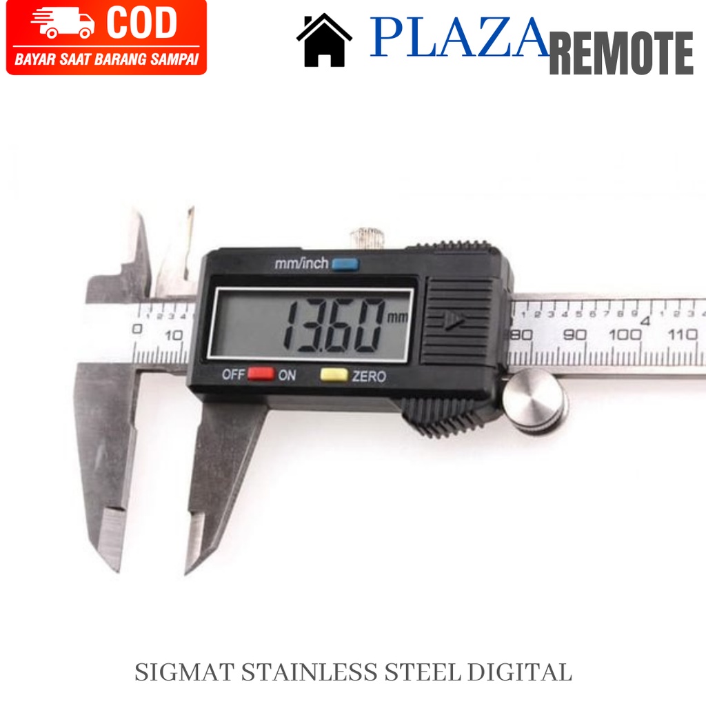 SIGMAT DIGITAL JANGKA SORONG BESI STAINLESS STEEL 150 MM MICROMETER PENGGARIS PLUS BATERAI PREMIUM BOX