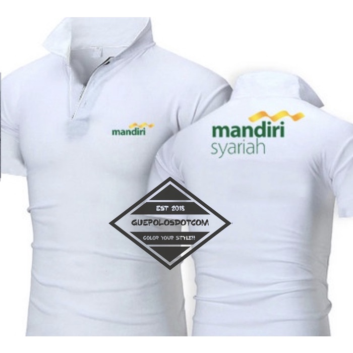 POLO MANDIRI syariah - KODE 23 polo mandiri syariah - Baju Mandiri - M, Putih