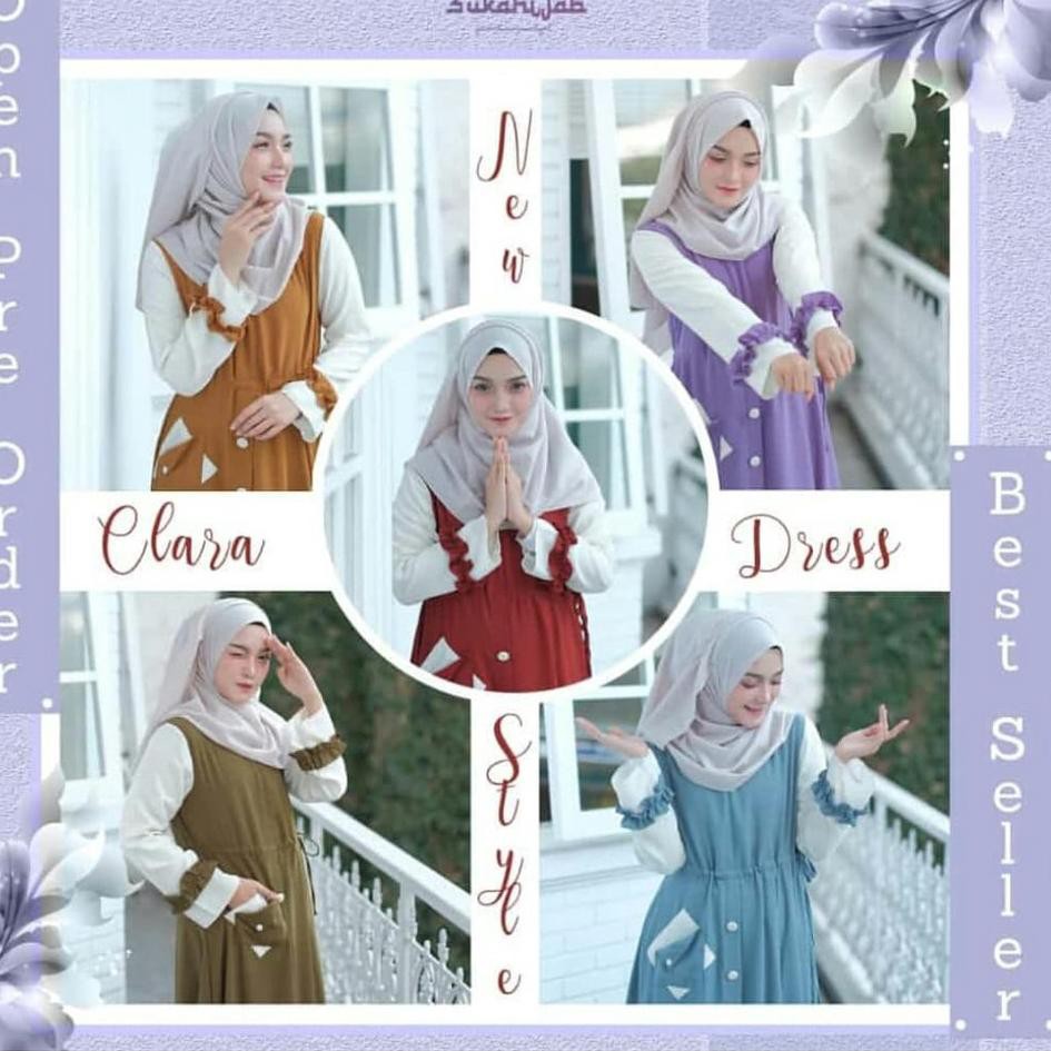 Stok terbatas.. GAMIS CLARA /CLARA DRESS MOSCREPE
