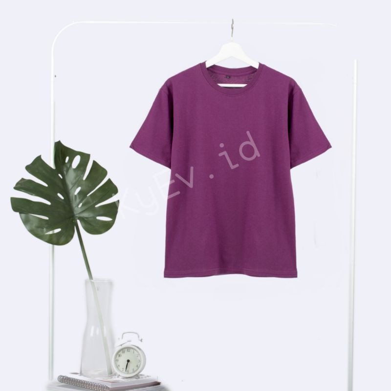 Kaos Polos Ungu Tua Cotton Combed 30s Premium