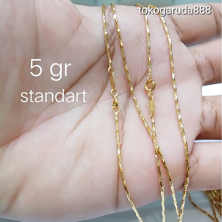 Rantai kalung anak dan dewasa emas asli kadar 750 75% aquila sella rosegold cantik murah kilat ringan kawat tegang