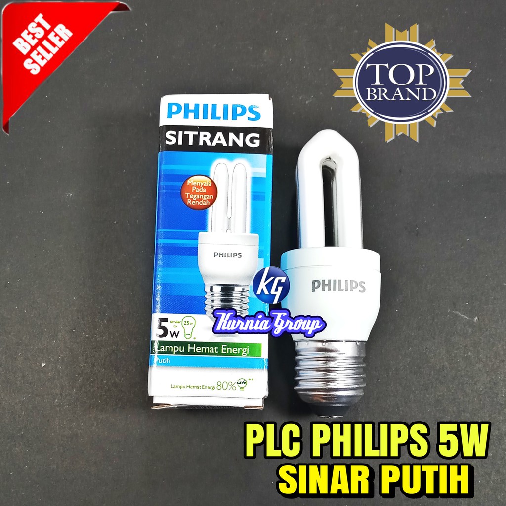 LAMPU PHILIPS 5W PUTIH ORIGINAL SITRANG 5 WATT COOL DAY LIGHT LAMPU PLC JARI PHILIP TERANG