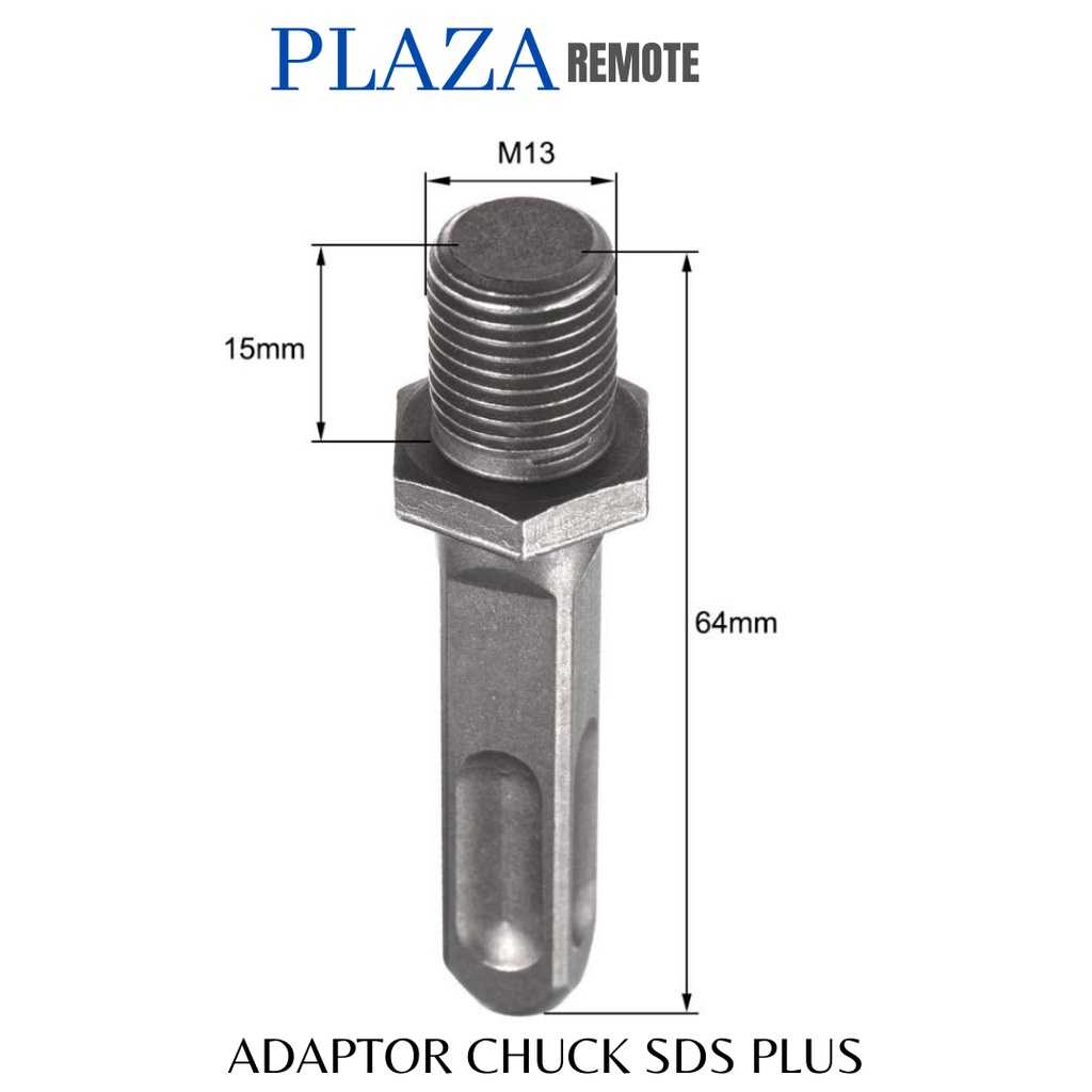 KONEKTOR SAMBUNGAN ADAPTOR SHANK 1/2 M10 CHUCK BOR SDS