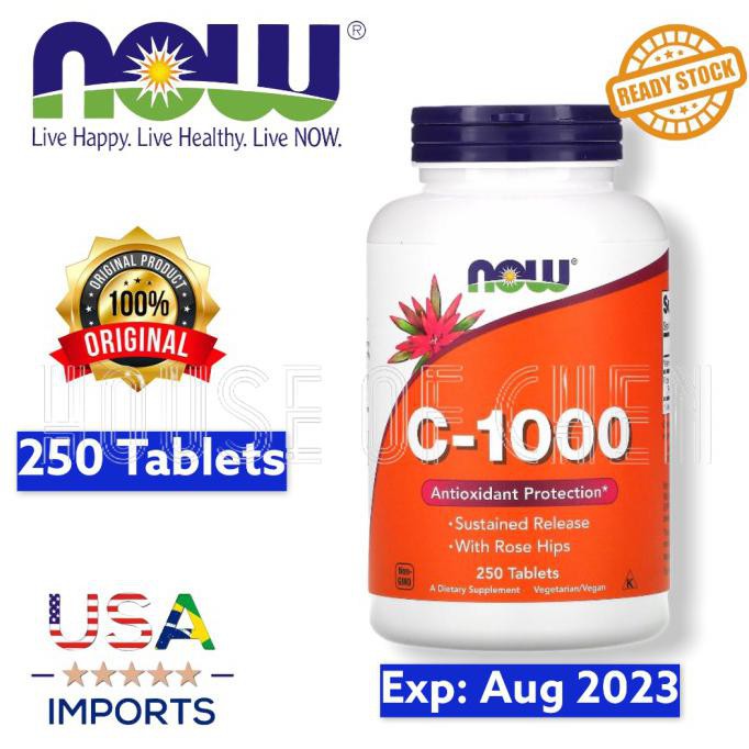 Now Foods Vitamin C 1000 Sustained Release With Rosehips 250 Tablets Shopee Indonesia