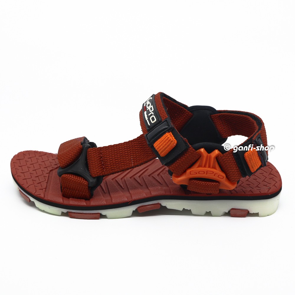GOPRO Kalimanjaro 03 Sandal Gunung Pria Velcro Sintetis Berkualitas Warna Merah Bata Ukuran 39-43