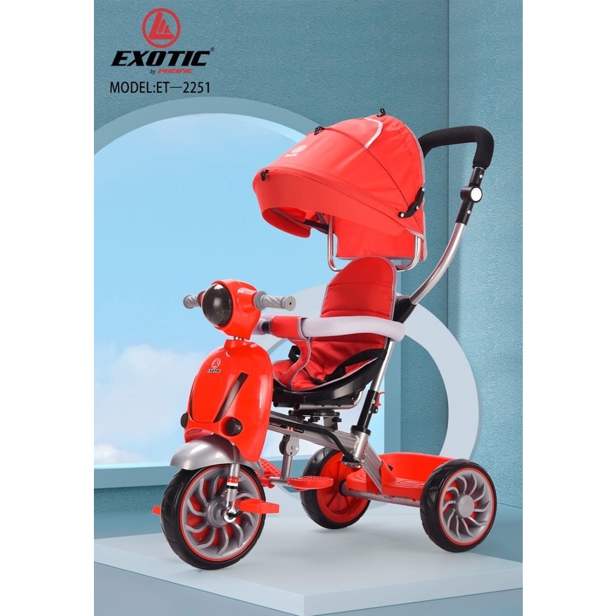 Sepeda Anak Bayi Balita Dorong Roda 3 Tricycle Exotic ET2251 BMX dan ada Music By Pacific-2