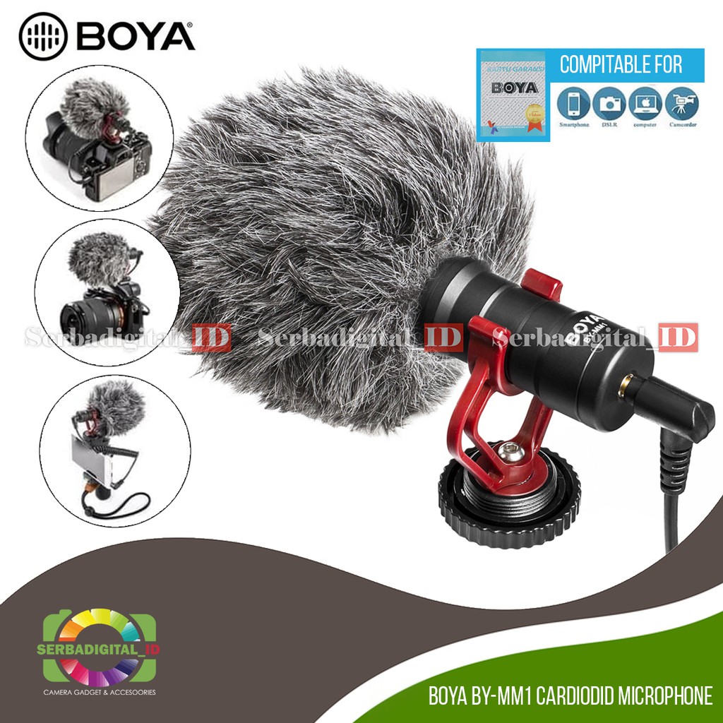 Boya BY-MM1 Cardiodid Microphone Shotgun For Camera, Video