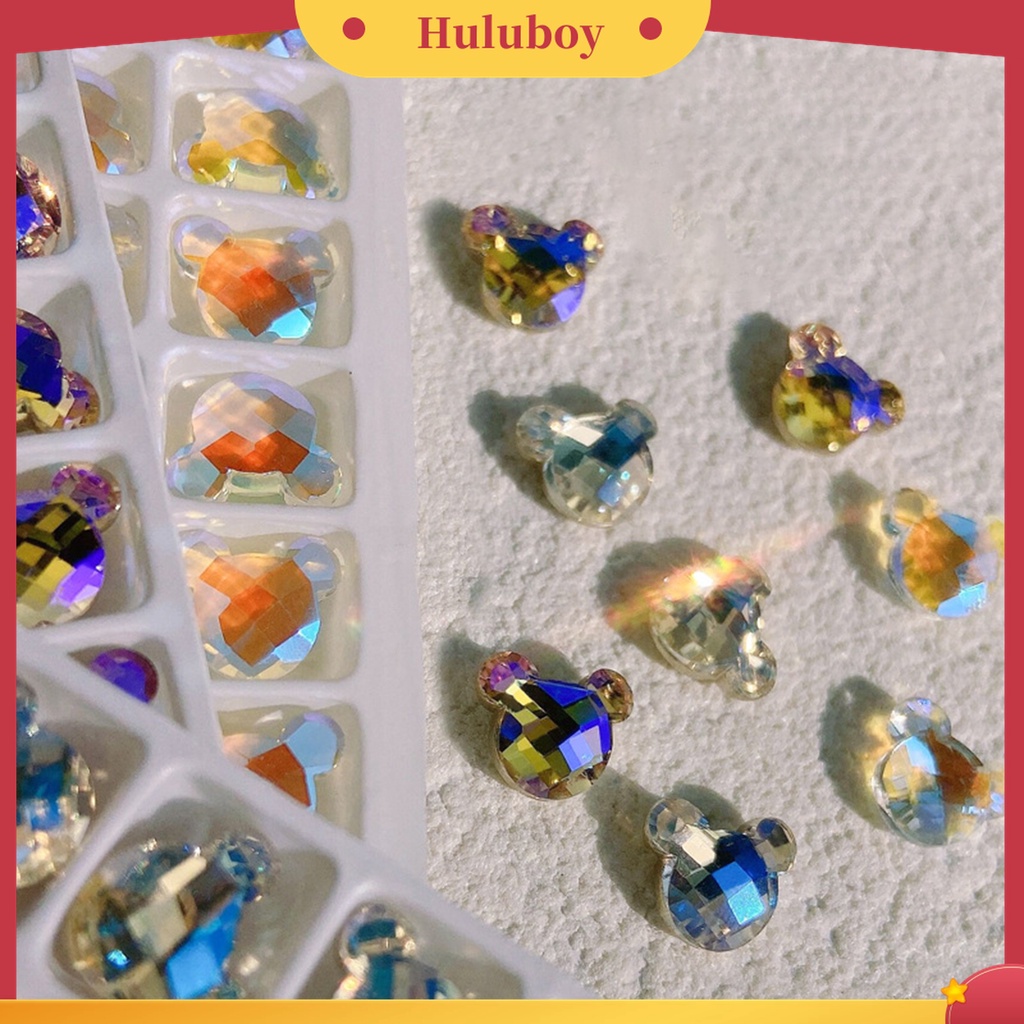 Huluboy Huluboy♡ 5pcs Glitter Berlian Imitasi Multi Sisi Untuk Dekorasi Nail Art