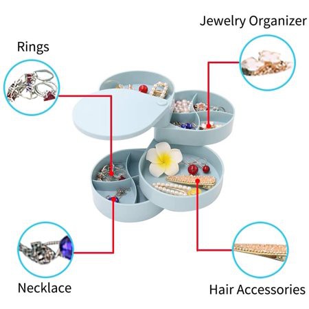 Kotak Perhiasan Susun Putar Tempat Penyimpanan Anting Gelang Kalung