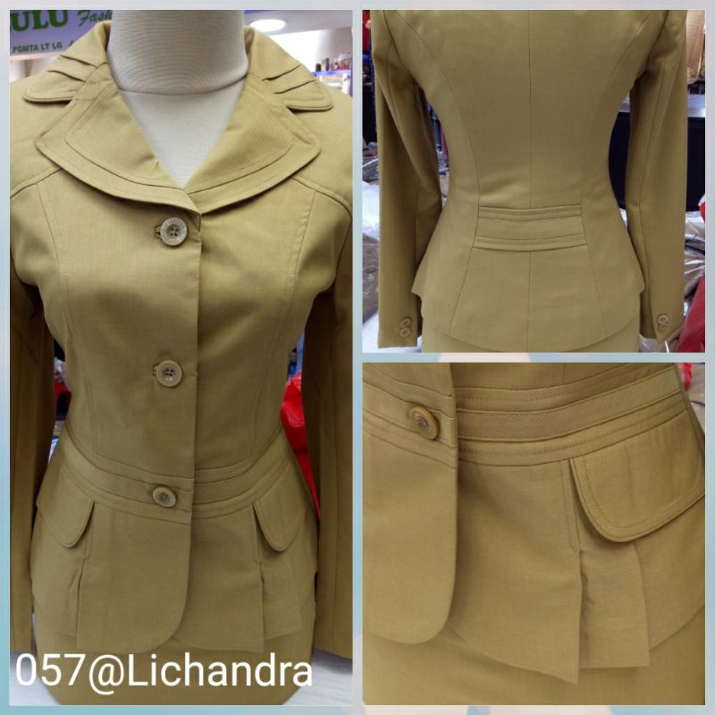 Blazer dan Rok Celana LICHANDRA/Seragam Kantor/Wanita/Pemda/ASN/Seragam Kerja