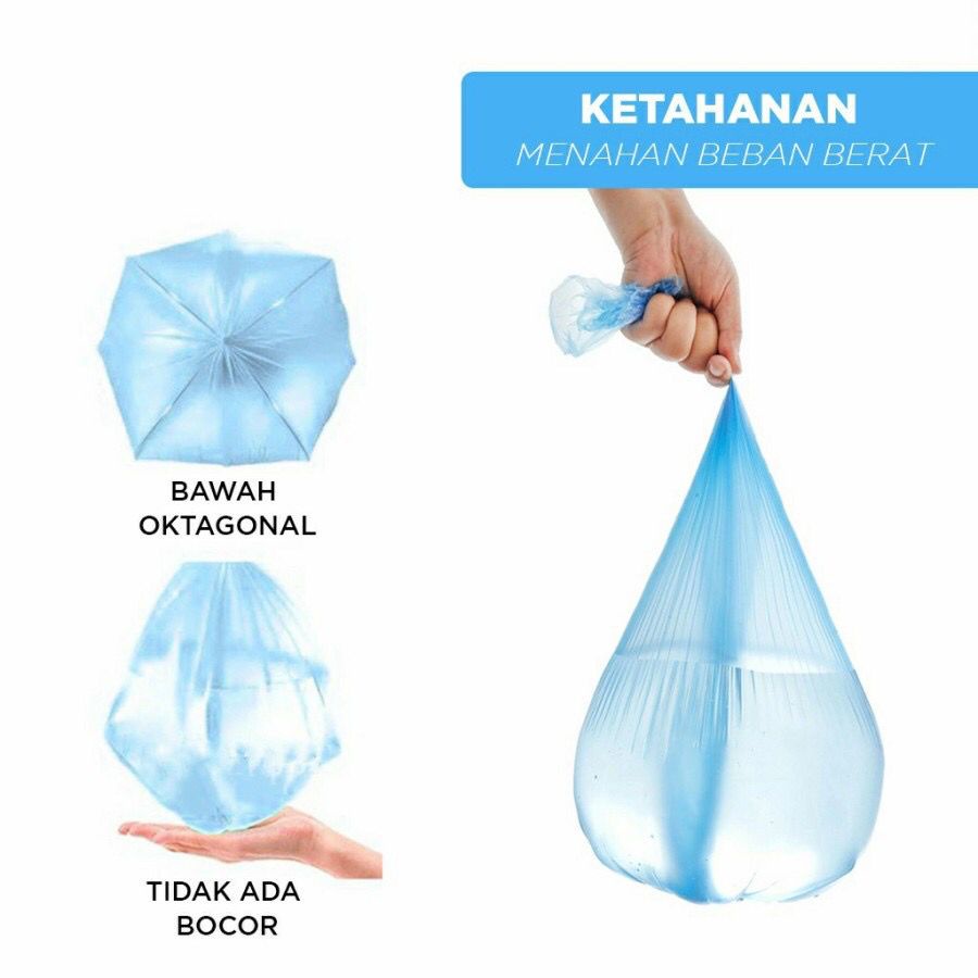 Kantung Plastik Sampah Roll (1roll isi 20pcs) ukuran jumbo 45x50cm kantong sampah gulung besar