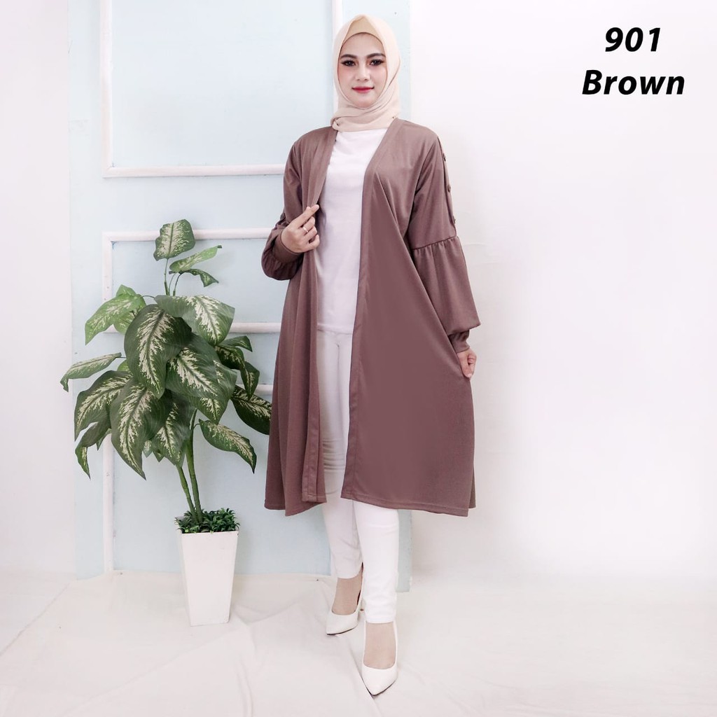 Long Cardigan Outer Panjang Wanita 901 Luaran Panjang Wanita Long Cardi Oversize