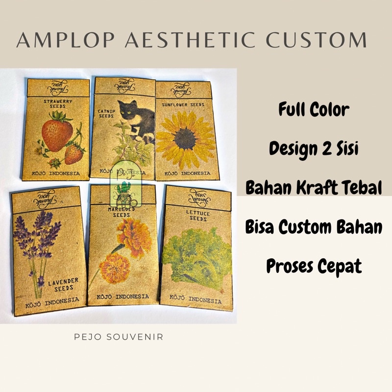

Custom Amplop Aesthetic Full Color Bahan Kraft Paper Packaging
