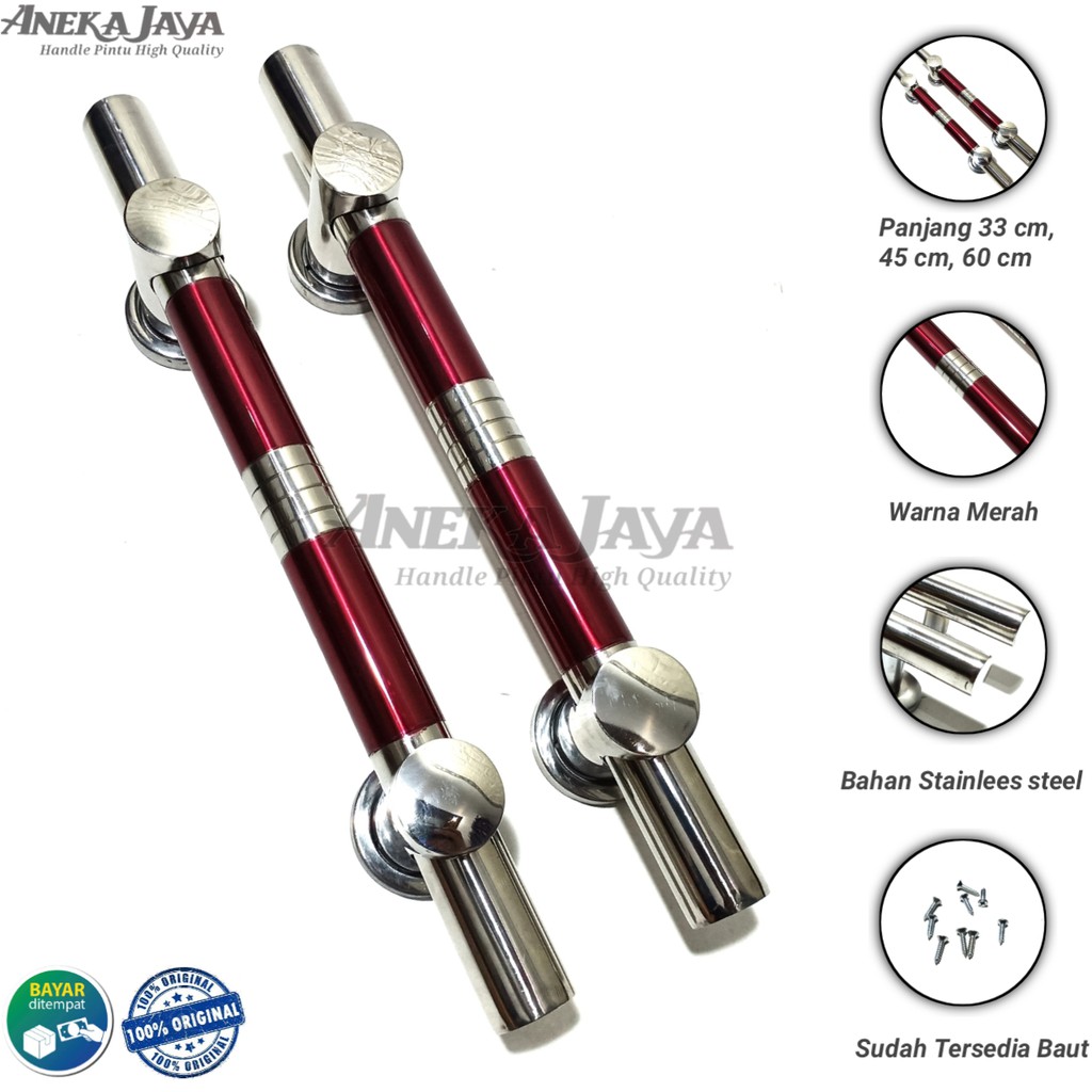 Satu set handle pintu rumah 33 cm 45cm 60 cm murah minimalis tarikan pintu stainless gagang pintu