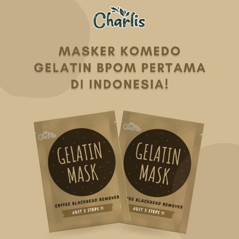 (BPOM) Masker Komedo Charlis - Masker Gelatin 5 Gram - Pencabut Komedo