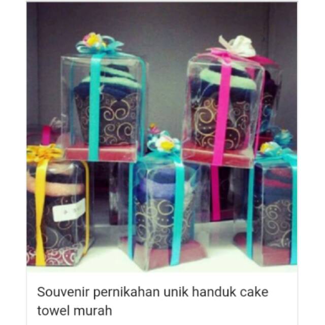 Souvenir pernikahan unik handuk cake