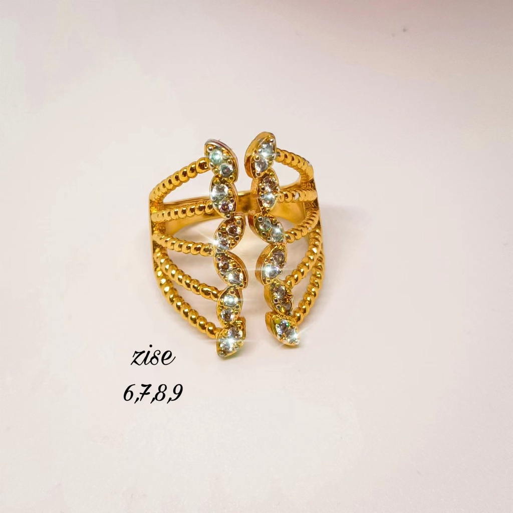 satu set ear studs+gelang+kalung liontin+cincin kendari gold 24K hadiah perhiasan kupu-kupu