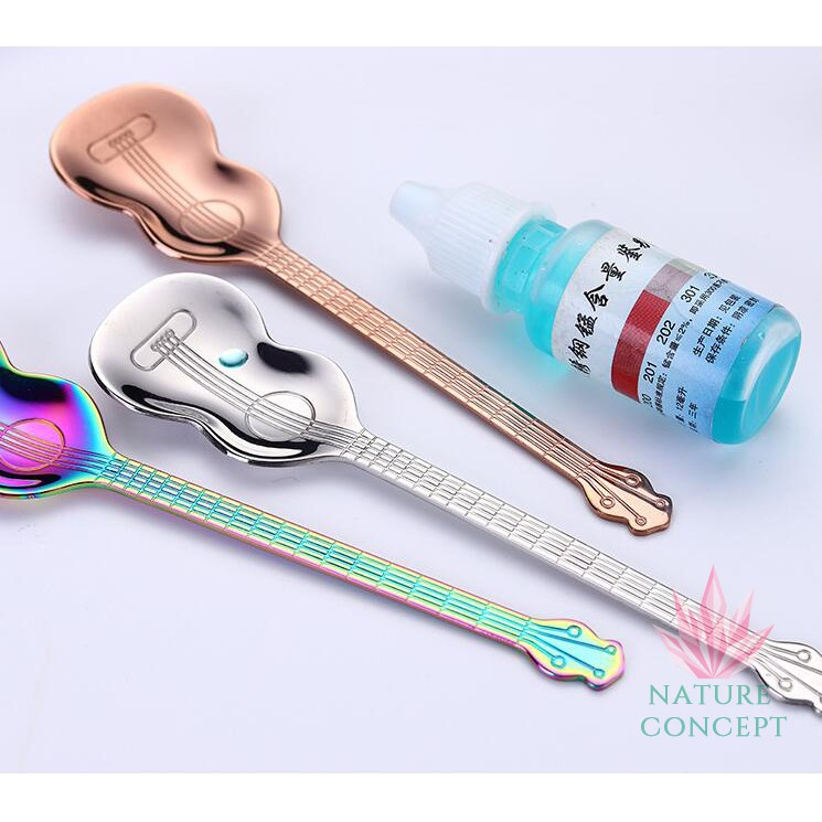 Stainless Steel Unique Guitar Coffee Spoon Children Spoon Gift Spoon sendok unik Gitar