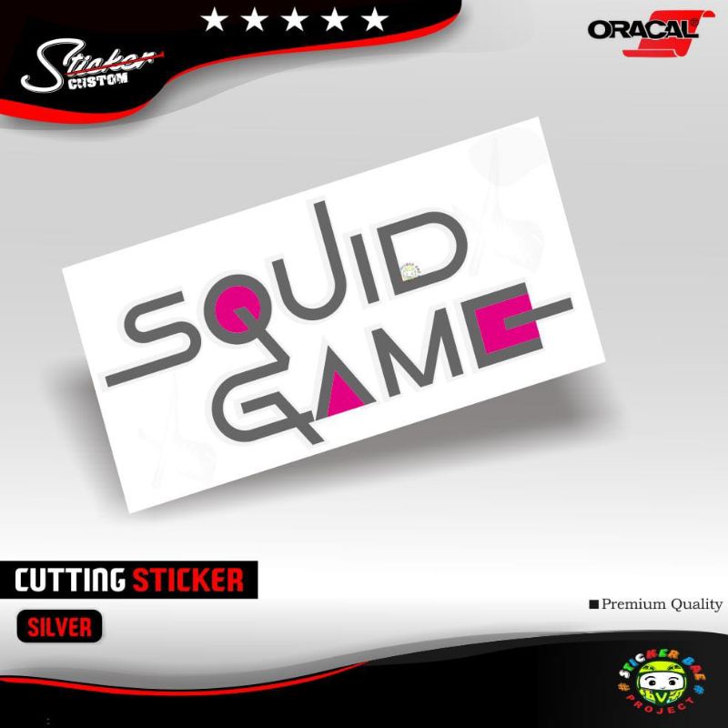 Stiker squid game sticker cutting timbul