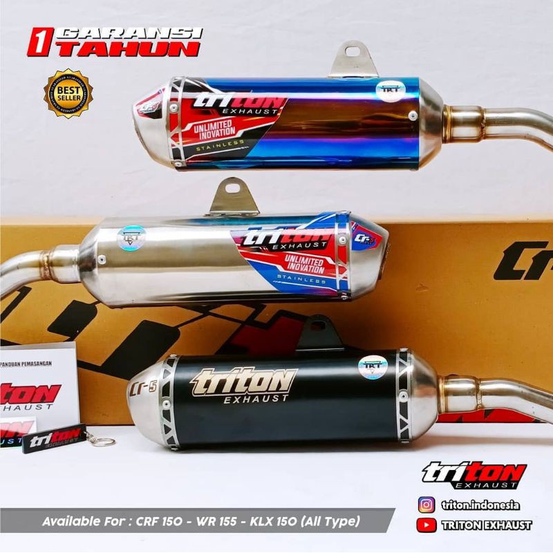 knalpot Racing KLX150, CRF150, WR155, Dtracker  Original Triton exhaust CR-5