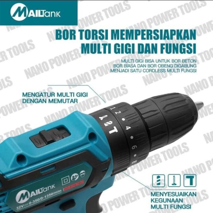 Bor Batre #Mailtank Mesin Bor 32V Cordless Drill Bor Baterai