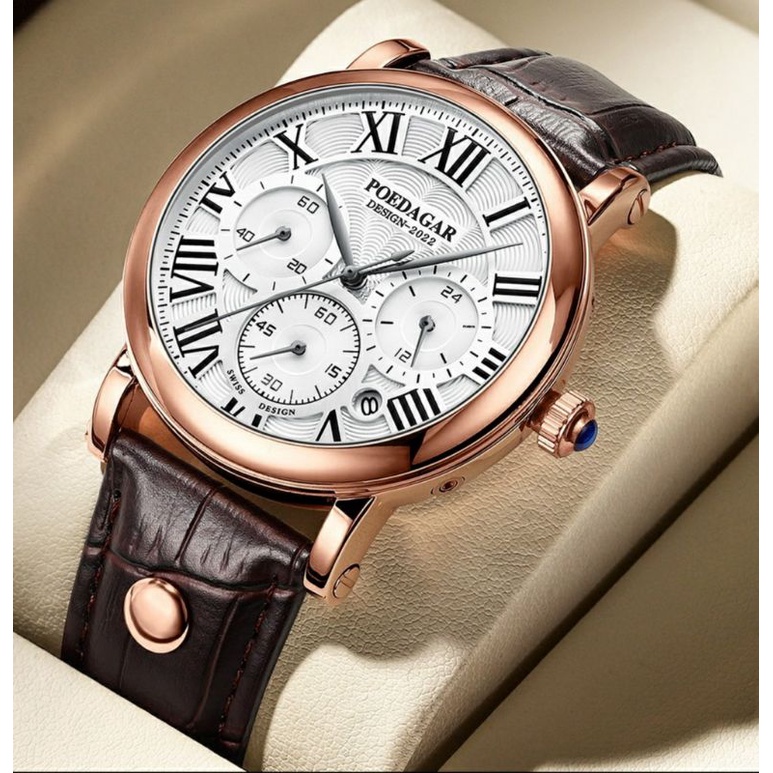 POEDAGAR Original CHRONO AKTIF, tanggal Aktif,Classic wrist, Jam Tangan Pria Anti Air