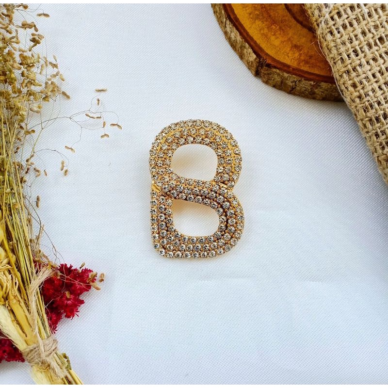 Brooch Buttonscarves KW//Bros Buttonscarves Polos/Mata/Mutiara-(B)Mata Baris 3 Gold