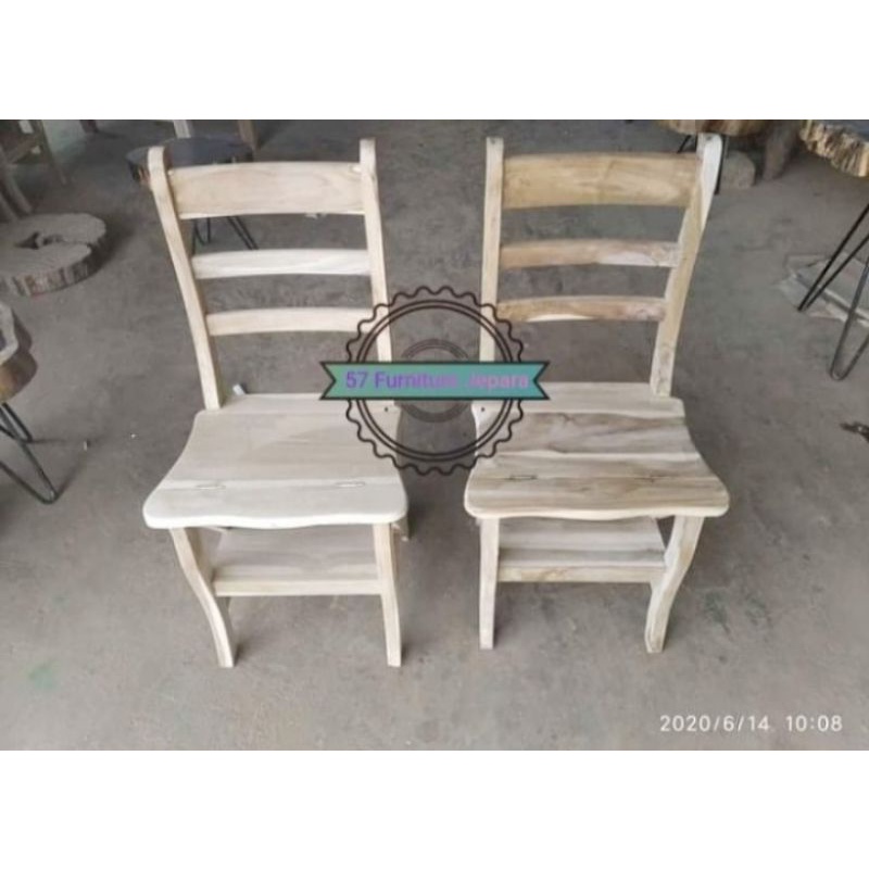 Kursi Multifungsi Jati - Kursi Magic Lipat Jati - Kursi Tangga Jati Jepara Mentahan