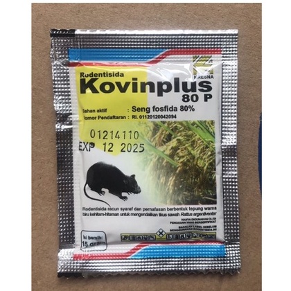 [Paket 5 Biji] Racun Tikus KOVINPLUS KOVIN PLUS Obat Anti Tikus Basmi Pembasmi Ampuh Tuntas 80P 15Gr