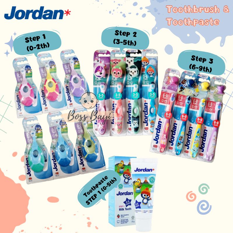 Jordan - Toothbrush / Toothpaste Baby Kids / Sikat Gigi / Pasta Gigi Bayi Anak