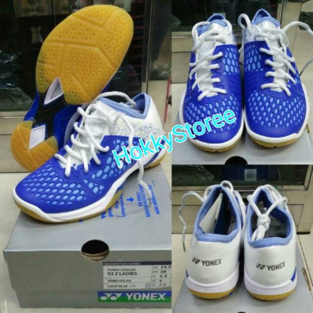 SEPATU BADMINTON YONEX SHB-03ZLEX POWER CUSHION 03 Z LADIES LIGHT BLUE - ORIGINAL