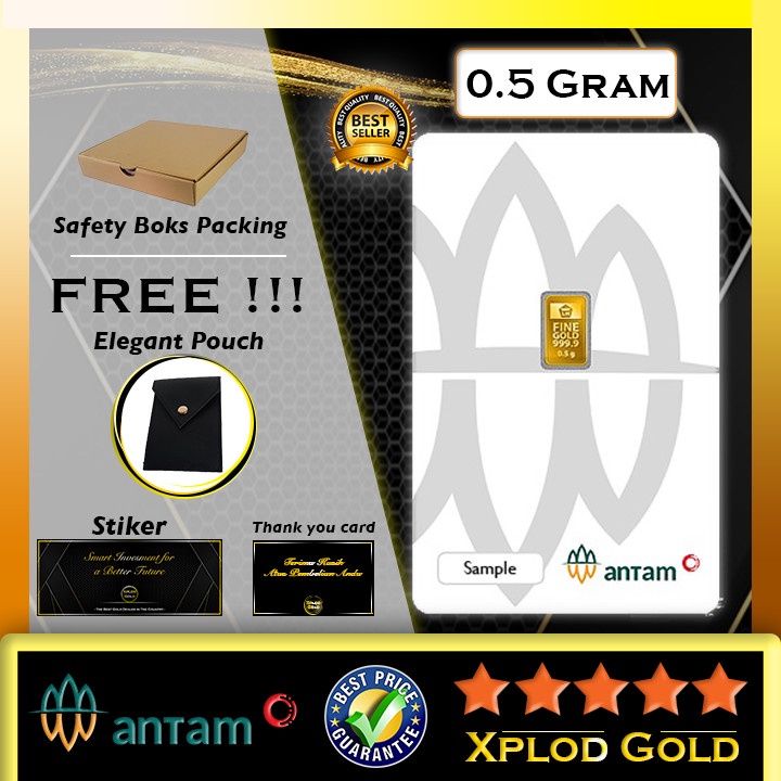 Jual Emas Antam 0,5 Gram Emas Batangan 24Karat Logam Mulia Antam 2021 ...