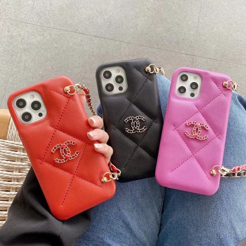 Fashion Chanel Leather Case with Chain Iphone13 7 7+ 8 8+ X Xs Xr XsMAX 11 11ProMax 12 12 Pro 12ProMax