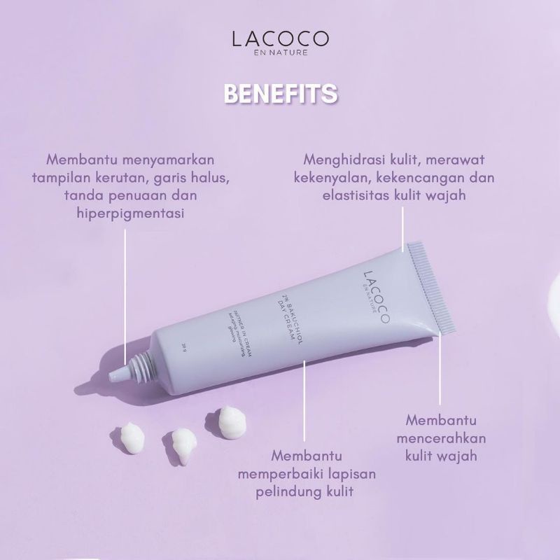 PRODUK TERBARU NASA - BAKUCHIOL DAY CREAM NASA - LACOCO 2% BAKUCHIOL DAY CREAM - KRIM SIANG LACOCO B