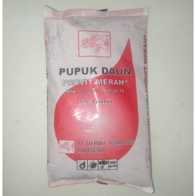 PUPUK MEROKE PROVIT MERAH NPK 500 GRAM KEMASAN PABRIK NPK DAUN