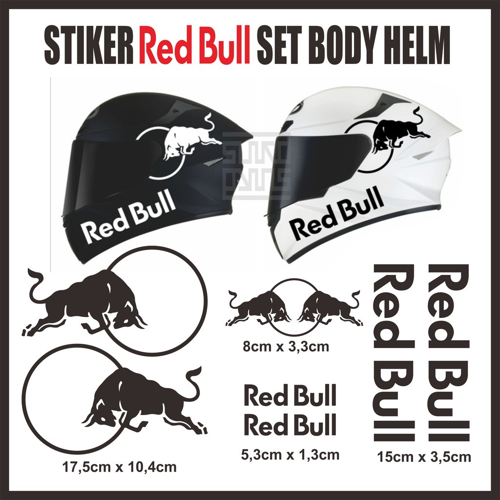 stiker STIKER CUTTING HELM RED BULL SET Ukuran Kecil